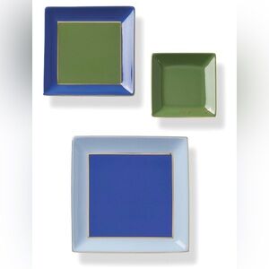 Kate Spade NWT Make It Pop Cool Blue 3 Piece Tray Set.